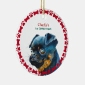 Brussels Griffon Persoonlijke Kerstmis Keramisch Ornament (Rechts)