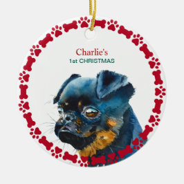 Brussels Griffon Persoonlijke Kerstmis Keramisch Ornament