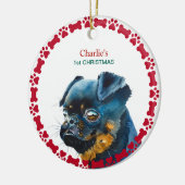 Brussels Griffon Persoonlijke Kerstmis Keramisch Ornament (Links)