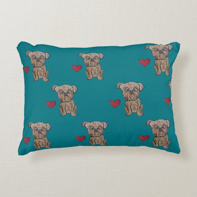 Brussels Griffon Pillow Decoratief Kussen (Voorkant)