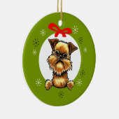Brussels Griffon Rough Coat Kerstmis Classic Keramisch Ornament (Rechts)