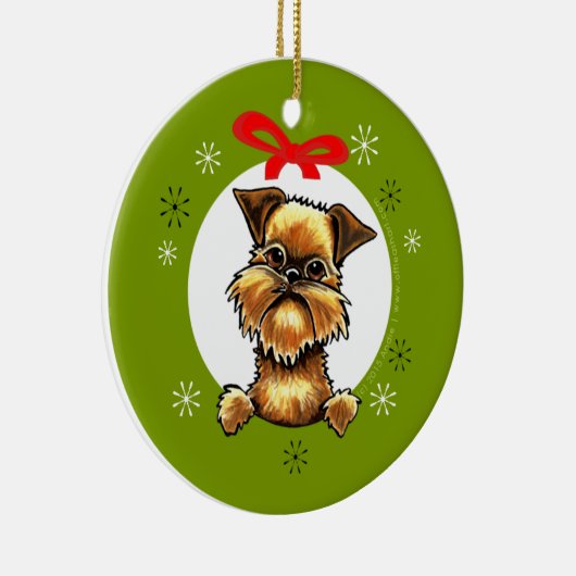 Brussels Griffon Rough Coat Kerstmis Classic Keramisch Ornament (Rechts)