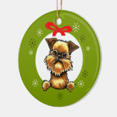 Brussels Griffon Rough Coat Kerstmis Classic Keramisch Ornament (Links)