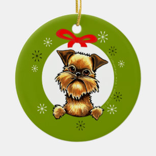 Brussels Griffon Rough Coat kerstmis Keramisch Ornament
