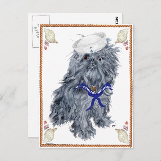 Brussels Griffon Sailor Briefkaart (Voorkant / Achterkant)