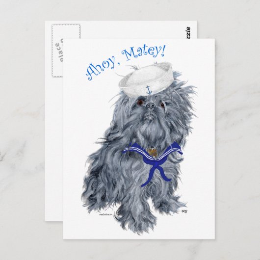 Brussels Griffon Sailor Briefkaart (Voorkant / Achterkant)