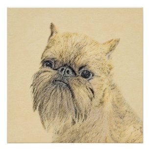 Brussels Griffon Schilderij - Mooie Originele Hond Poster