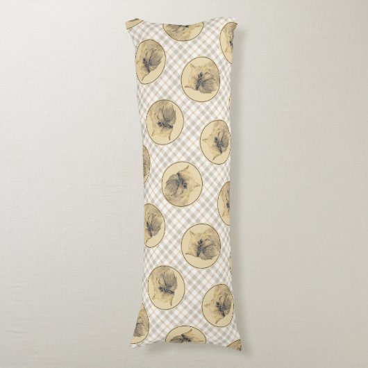 Brussels Griffon Schilderij Rood Ruw Schattige Dog Lichaamskussen (Voorkant Verticaal)