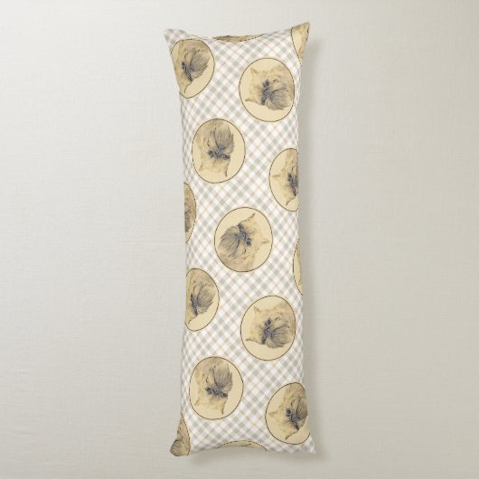 Brussels Griffon Schilderij Rood Ruw Schattige Dog Lichaamskussen (Achterkant (Verticaal))