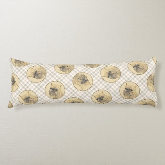 Brussels Griffon Schilderij Rood Ruw Schattige Dog Lichaamskussen (Voorkant)