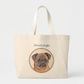 Brussels Griffon Schilderij Rood Vloeiend Schattig Grote Tote Bag (Voorkant)