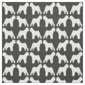 Brussels Griffon Silhouettes Grijs en Wit Stof (Swatch)