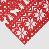 Brussels Griffon Silhouettes Kerstpatroon Rood Tissuepapier (Detail)
