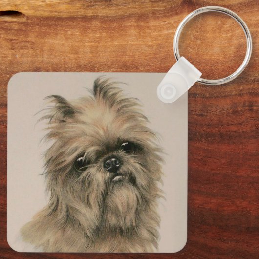 Brussels Griffon Sleutelhanger (Achterkant)