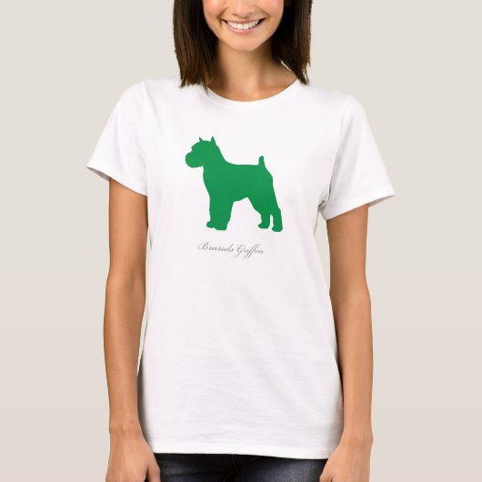 Brussels Griffon T-shirt (groene gedockte versie) (Voorkant)