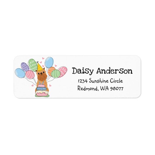 Brussels Griffon Verjaardag retour adreslabel Etiket (Voorkant)