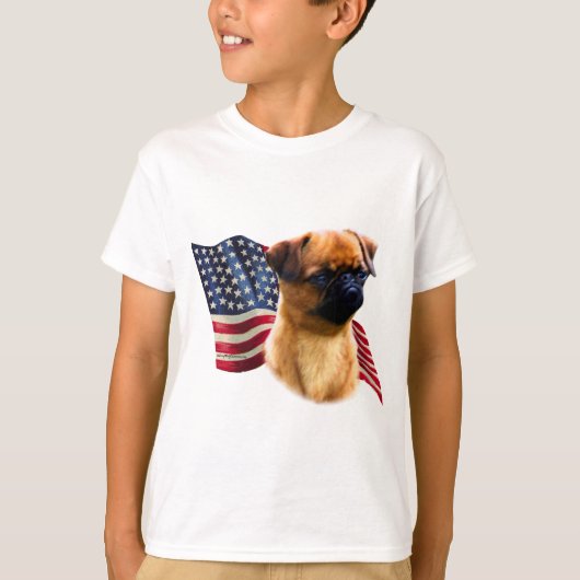 Brussels Griffon Vlag T-shirt (Voorkant)