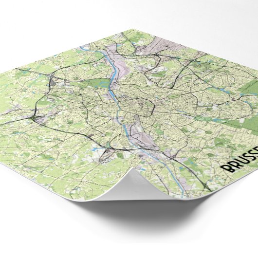 Brussels kaart poster (Hoek)