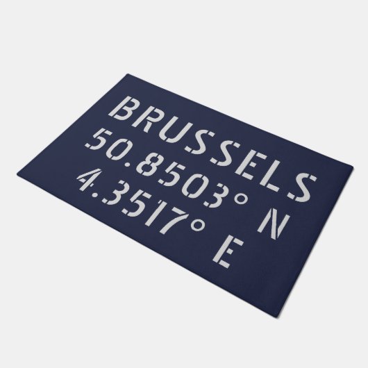 Brussels Latitude Longitude Deurmat (Schuin)