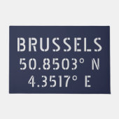 Brussels Latitude Longitude Deurmat (Voorkant)