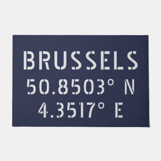 Brussels Latitude Longitude Deurmat (Voorkant)