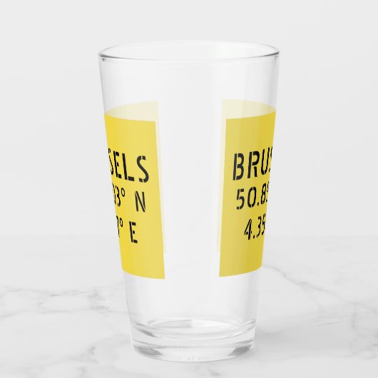 Brussels Latitude Longitude Glas (Rechts)