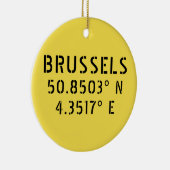 Brussels Latitude Longitude Keramisch Ornament (Rechts)