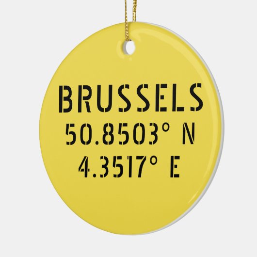 Brussels Latitude Longitude Keramisch Ornament (Links)