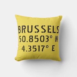 Brussels Latitude Longitude Kussen