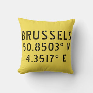 Brussels Latitude Longitude Kussen