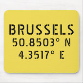 Brussels Latitude Longitude Muismat (Voorkant)