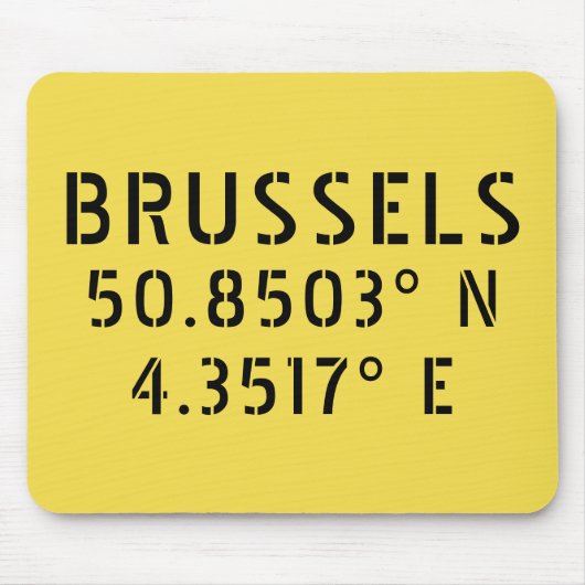 Brussels Latitude Longitude Muismat (Voorkant)