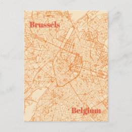 Brussels Map Briefkaart