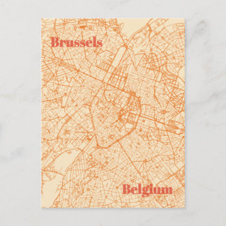 Brussels Map Briefkaart