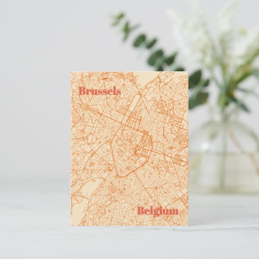 Brussels Map Briefkaart (Staand voorkant)