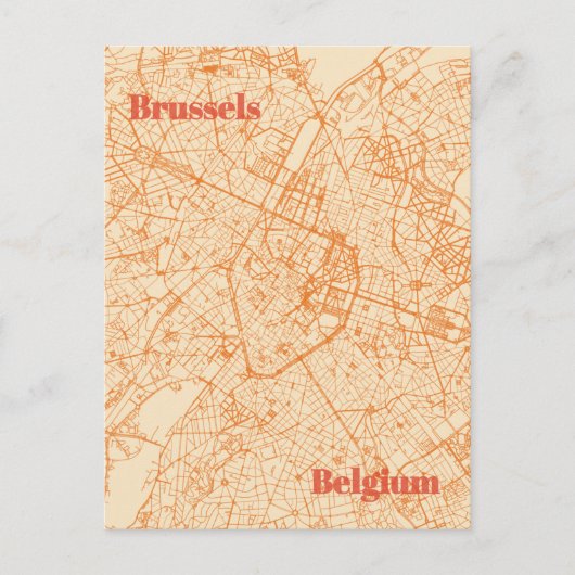 Brussels Map Briefkaart (Voorkant)