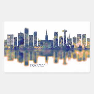 Brussels Skyline Rechthoekige Sticker