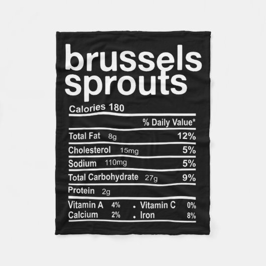 Brussels Sprout Nutrition Facts Funny Thanksgiving Fleece Deken (Voorkant)