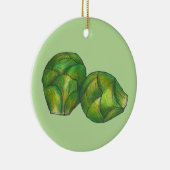 Brussels Sprouts Green Vegetable Vegetarian Garden Keramisch Ornament (Rechts)