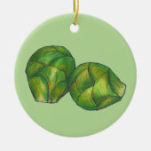 Brussels Sprouts Green Vegetable Vegetarian Garden Keramisch Ornament (Voorkant)