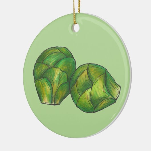 Brussels Sprouts Green Vegetable Vegetarian Garden Keramisch Ornament (Links)