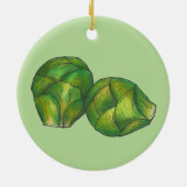 Brussels Sprouts Green Vegetable Vegetarian Garden Keramisch Ornament (Achterkant)
