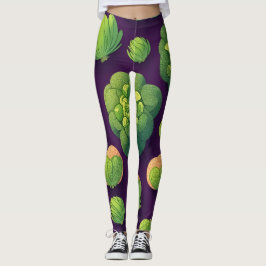 Brussels sprouts Retro Gepersonaliseerd Patroon Leggings