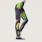 Brussels sprouts Retro Gepersonaliseerd Patroon Leggings (Rechts)