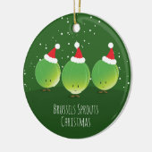 Brussels Sprouts Santa Hat Green Food Kerstmis Keramisch Ornament (Links)