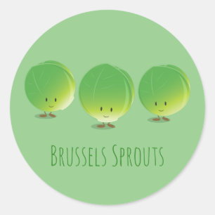 Brussels Sprouts Vegetable Food Ronde Sticker