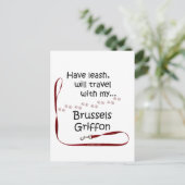 Brussels Travel Leash Briefkaart (Staand voorkant)