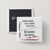 Brussels Travel Leash - Button (Voorkant /achterkant)
