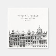 Brussels Trouwpapier Cocktail servet