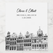 Brussels Wedding België gepersonaliseerd Wijn Etiket (Enkel label)